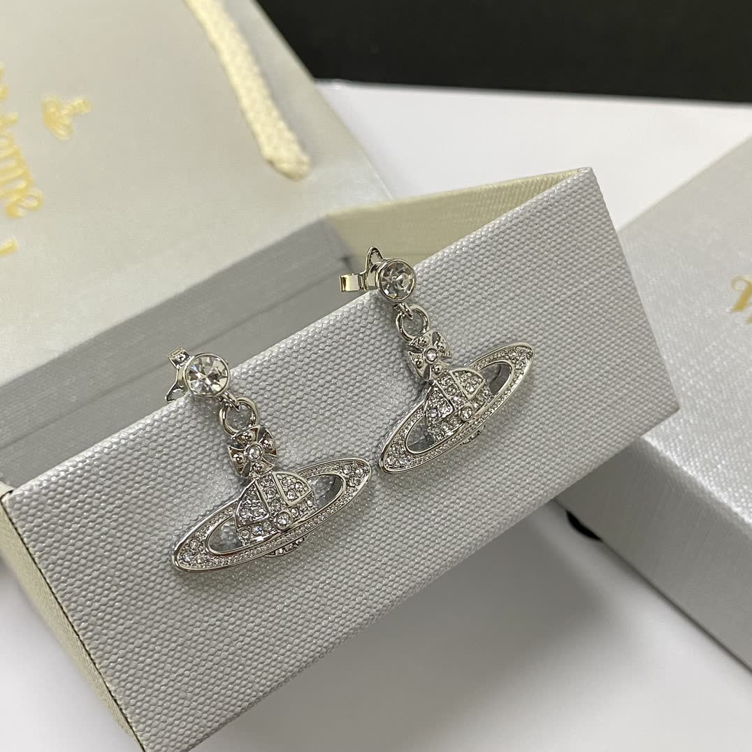 Vivienne Westwood Silver Saturn Ring Earrings